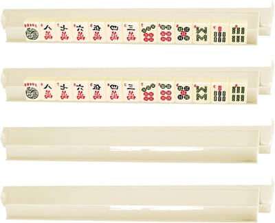 Mahjongstenen Standaards - Dominostenen Racks - Spelondersteuning Thuis - Set van 4 - 473x8cm - Ivoor