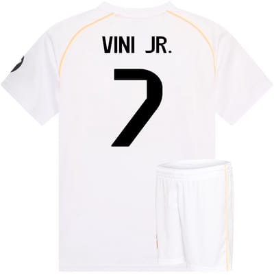Real Madrid Voetbaltenue Vini JR. Thuis - 2025-2026 - Voetbal Tenue Kinderen - Shirt en Broekje - Jongens en Meisjes -- Maat 116