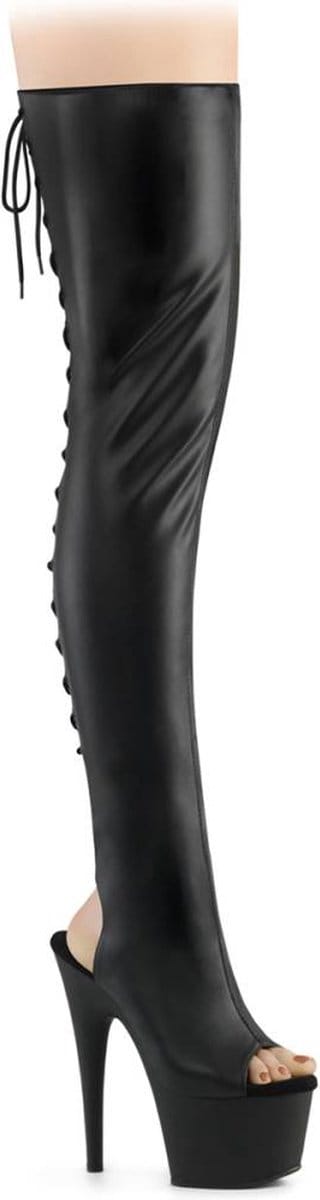 Pleaser - ADORE3017 Plateau Overknee Laarzen - US 5 - 35 Shoes - Zwart