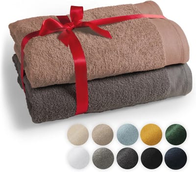Zachte Saunahanddoeken Set van 2 - Perfect voor Wellness en Spa - 100% Katoen - 80 x 200 cm - Antraciet en Roze