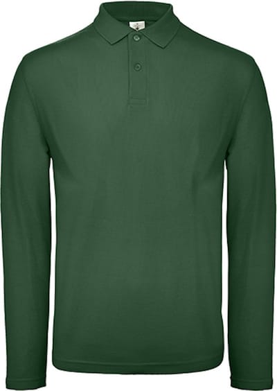 Men's Long Sleeve Polo 'ID.001' Flesgroen B&C Collectie maat M