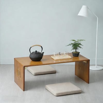 Opvouwbare salontafel - Japanse vloertafel - Compact wonen - Geen montage vereist - 100 cm - Houtkleurig