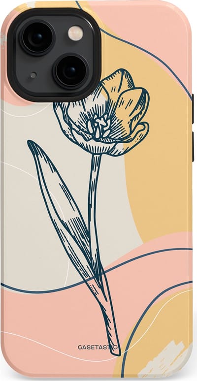 Casetastic Hoesje Geschikt voor Apple iPhone 13 Mini Magsafe - Stijlvolle Beschermende Duo-layer Case - Lente tulp