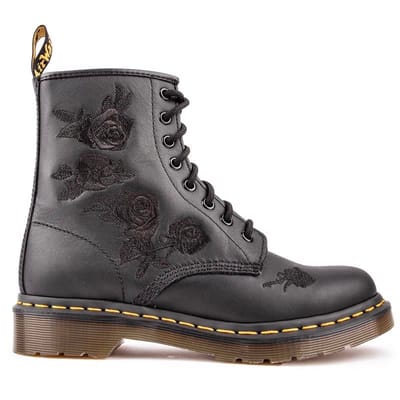Geborduurde dameslaarzen met bloemen Dr Martens 1460 Vonda Mono