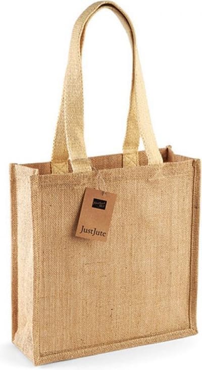 Westford Mill Jute Compact Shopper WM406 - Natural - 30 x 30 x 12 cm