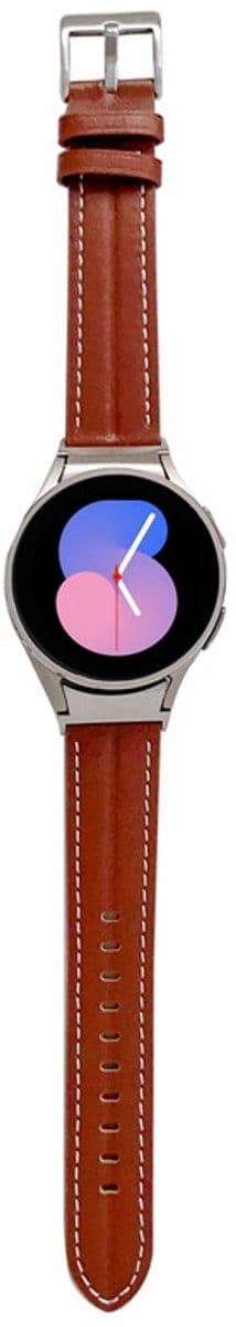 Luxe leren bandje - geschikt voor Samsung Galaxy Watch 7 (40 & 44mm) / Watch 6 (Classic) / Watch 5 (Pro) / Watch 4 (Classic) / Watch FE - leer met gesp - rood