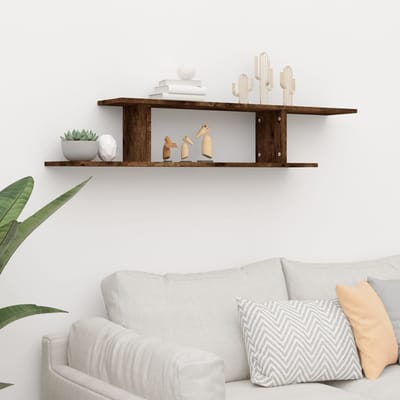 vidaXL - Tv-wandschap - 125x18x23 - cm - bewerkt - hout - gerookt - eikenkleurig