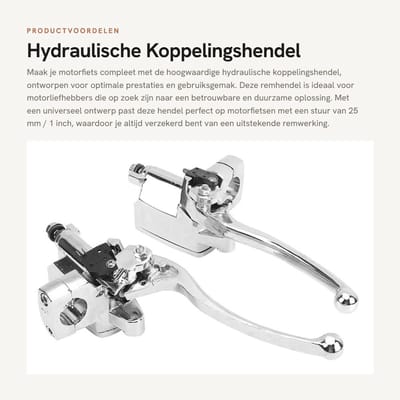 Dailygoods- Hydraulische Koppelingshendel - 1 Paar - Aluminiumlegering - Universeel - Geschikt voor 25 mm Stuur - Eenvoudig te Installeren - Remhendel
