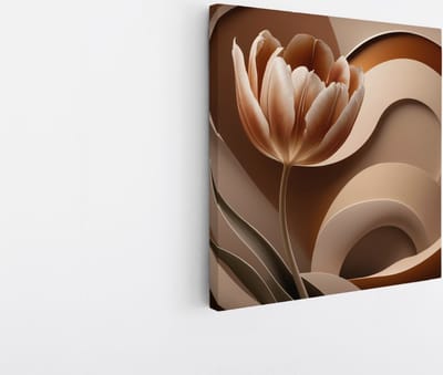 Saammp Canvas Schilderij - Abstracte Bloem - Natuur - 20x20 - Foto op canvas - Wanddecoratie - Muurdecoratie Woonkamer - Kantoor Decoratie