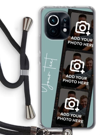 Gepersonaliseerd - Case Company® - Hoesje met koord geschikt voor Xiaomi Mi 11 hoesje met Koord - Filmrol N°1 - Telefoonhoesje met Zwart Koord - Bescherming aan alle Kanten en Over de Schermrand