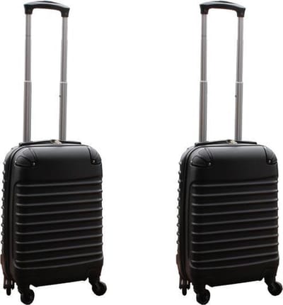 Kofferset 2 delige ABS handbagage koffers - met cijferslot - 27 liter - zwart