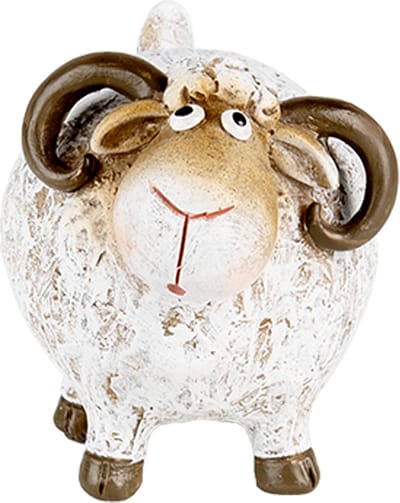 Clayre & Eef Decoratie Beeld Schaap 9x7x8 cm Wit Kunststof