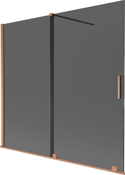 Mexen Velar 2-delige schuifbare badwand 170 x 150 , grafiet, geborsteld koper - 896-170-000-41-65