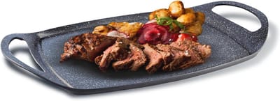 Grillplaat - Koekenpan - Gezond Koken - Antiaanbaklaag - 47x29cm - Zwart