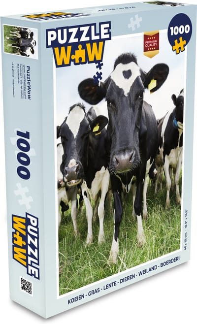 Puzzel Koeien - Gras - Lente - Dieren - Weiland - Boerderij - Legpuzzel - Puzzel 1000 stukjes volwassenen