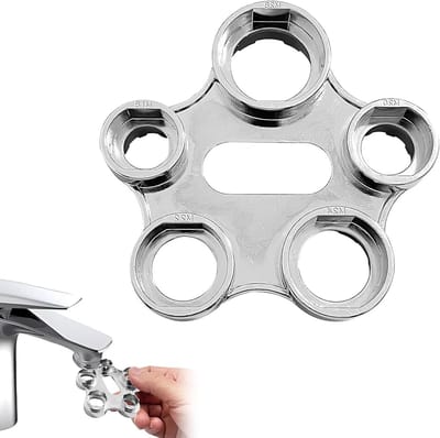 Universele Kraan Beluchter Sleutel - Kraan Aerator Tool - Kraan Onderhoud - 10-in-1 Multifunctioneel - M16-M28 - Zilver