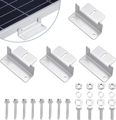 4st Z-Vormige Aluminium Zonnepaneel Steunen, Met Moeren & Schroeven, Geschikt voor Camper, Boot & Cabine