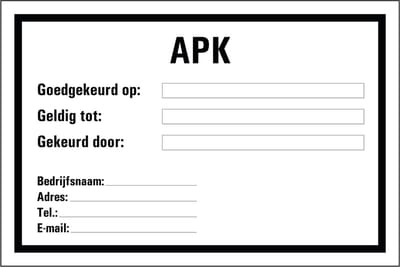 APK sticker 75 x 50 mm