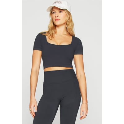 Fabletics Sleek Seamless Scoop Neck Short-sleeve Top Midnight Size: XXS REG | T-Shirts Outlet | Dames | Blauw