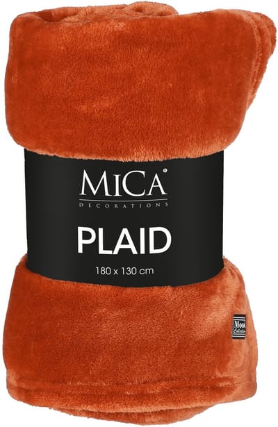 Mica Decorations Famke Fleece Plaid - L180 x B130 cm - Terra