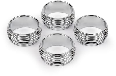 Zilverstad - Servetring Elana set van 4 zilver kleur - Moederdag cadeautip!