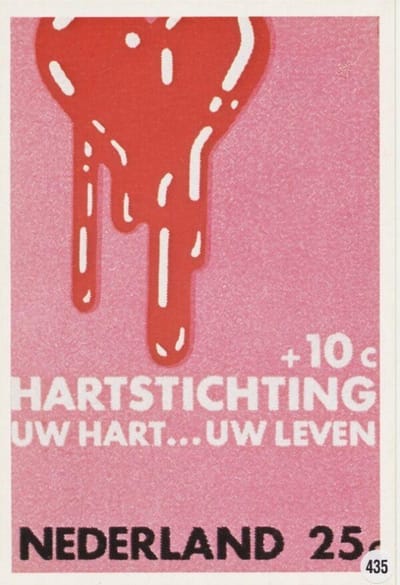 Briefkaart met afbeelding Uw hart….Uw leven postzegel