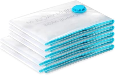 Famanu - Vacuümzakken voor kleding 5 stuks in 2 maten (3 x large + 2 x xl) bpa vrij vacuümzakken voor kleding kussens dekbedden en beddengoed
