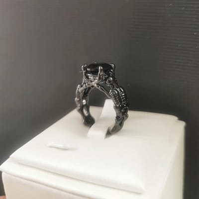 Gotische Stijl Belofte Ring Ingezette Waterige Zirkonia Horror Skelet Trouwring Geschikt voor Mannen en Vrouwen 9