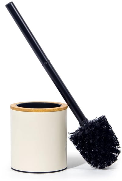 Unyqoos ® Stijlvolle Toiletborstelset met Houten en Roestvrijstalen Elementen voor Badkamerreiniging