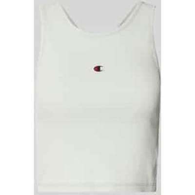 Fitted fit korte top met labelstitching