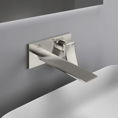 Ideal Standard wall-mounted basin mixer, square rosette, spout 22 cm A7372GN