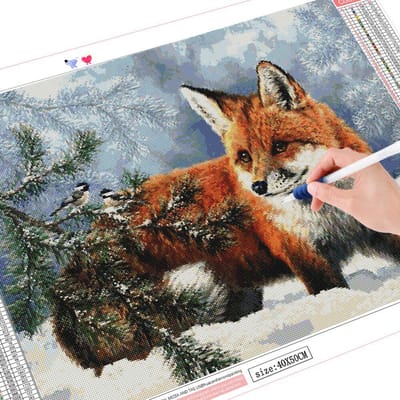 Diamant borduurwerk verkoop Fox volledige boor 5d Diamond schilderij dier Craft Kit foto's van strass woondecoratie Full Round 20X30CM