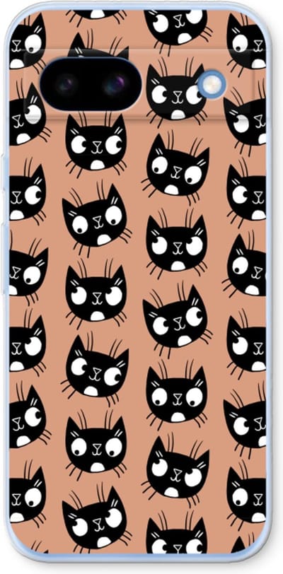 Case Company® - Hoesje geschikt voor Google Pixel 8a hoesje - Kat - Soft Cover Telefoonhoesje - Bescherming aan alle Kanten en Schermrand