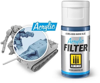 AMMO by Mig Jimenez Modelbouwdecoratie - MIG 0808 Acrylic Filter Marine Blue - 15ml Effecten potje