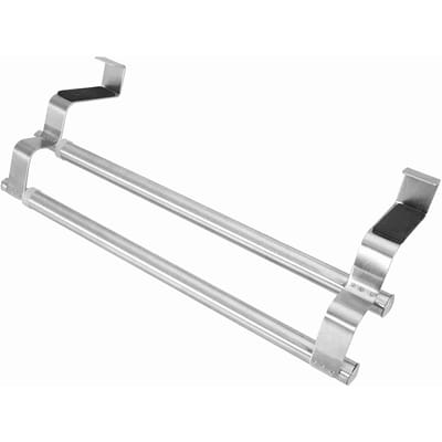 Porte-serviettes de bain rétractable en acier inoxydable, barre double/simple, étagère pour serviettes de chambre(40-double) white