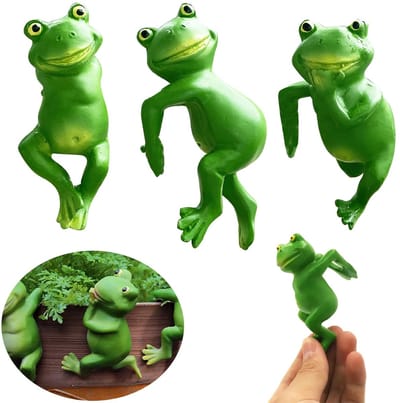 Dailygoods- Kikker Ornament Schattig - Tuinbeelden voor Buiten - Decoratieve Hangers - Plantenbakken - Tuindecoratie - Handbeschilderd en Gedetailleerd