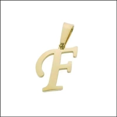 Aramat Jewels | Hangers | RVS Sierlijke Letter Hanger Initiaal Diverse Kleuren - Gepersonaliseerde Bedel | F | |14mm | Staal | Volwassenen | Verkleurd niet