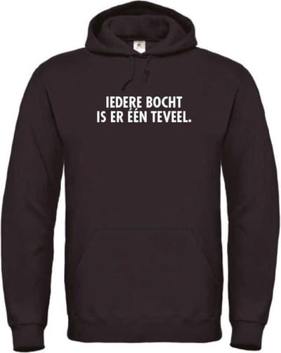 Iedere bocht is er één teveel wintersport hoodie zwart S - soBAD. | Foute apres ski outfit | kleding | verkleedkleren | wintersporttruien | wintersport dames en heren