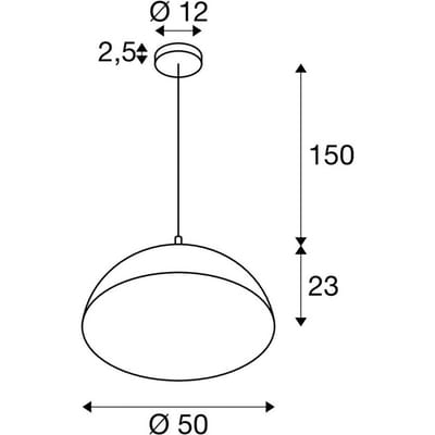 SLV hanglamp Forchini, 50 cm zwart/goudkleurig kunststof