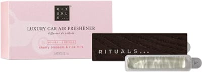 Rituals - Auto Parfum - 2x Auto Luchtverfrisser Refills 3 gram + 1x Houten Houder voor Luchtverfrisser - Ritual of Sakura - Autoparfum - Car Perfume - Refill - Navulling