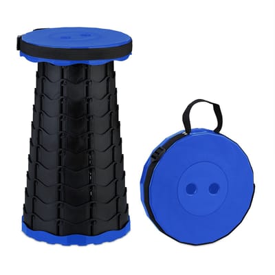 Camping krukje - telescopisch - hoogte verstelbaar - tot 100 kg - blauw-zwart