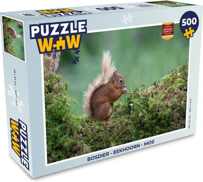 Puzzel Bosdier - Eekhoorn - Mos - Legpuzzel - Puzzel 500 stukjes