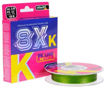 Asari K-8 Pe 8x 150 M Gevlochten Vislijn Transparant 0.180 mm
