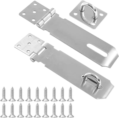 Zware Duurzame Hangslot Riemen, 2 Stuks 5 Inch Rvs Deursloten met Schroeven voor Kasten en Garages