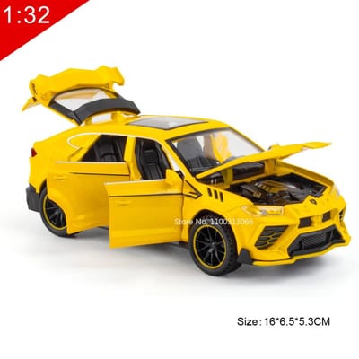 1:32 Lambor Urus Modelauto's Miniatuur Speelgoed Legering Diecast 4 Deuren Openen Sportauto Pull-back Voertuig Perfecte Cadeaus Voor Kinderen
