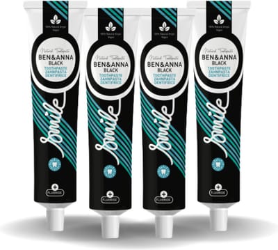 BEN&ANNA - Toothpaste Smile with Fluoride Black - 75ml - 4 Pak