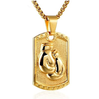 Heren RVS Bokshandschoenen Hanger Modieuze Hip Hop Punk Rock Ketting beige