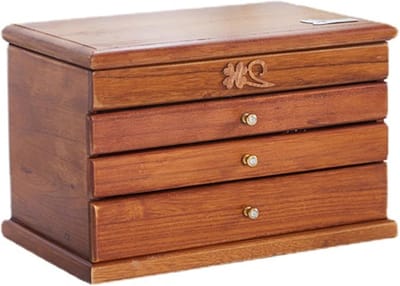 Houten Juwelendoos - Sieraden Organizer - Sieraden Opbergen - Ingebouwde Spiegel - 32 x 21 x 21 cm - Bruin
