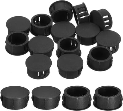 Nylon Gatstops - Kunststof Pluggen - Gaten Afdekken - Klikontwerp - 18 mm - Zwart