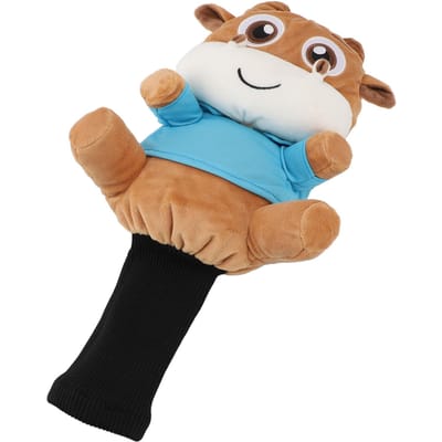 Club Headcover Koe met een Blauw Shirt Grappig Stijlvol Zacht 1 Fairway Hout Cover voor Club Accessoire brown
